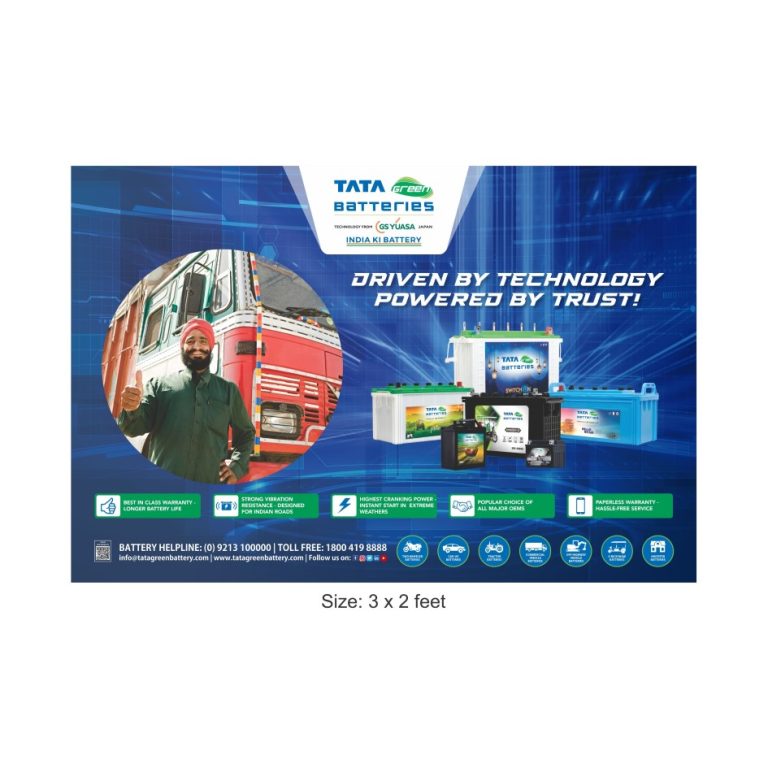 Foam Banners CV Truck Tata Green Battery